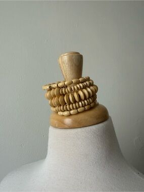 Wood Bead Bracelet Set Boho Layered Wrap Bracelets